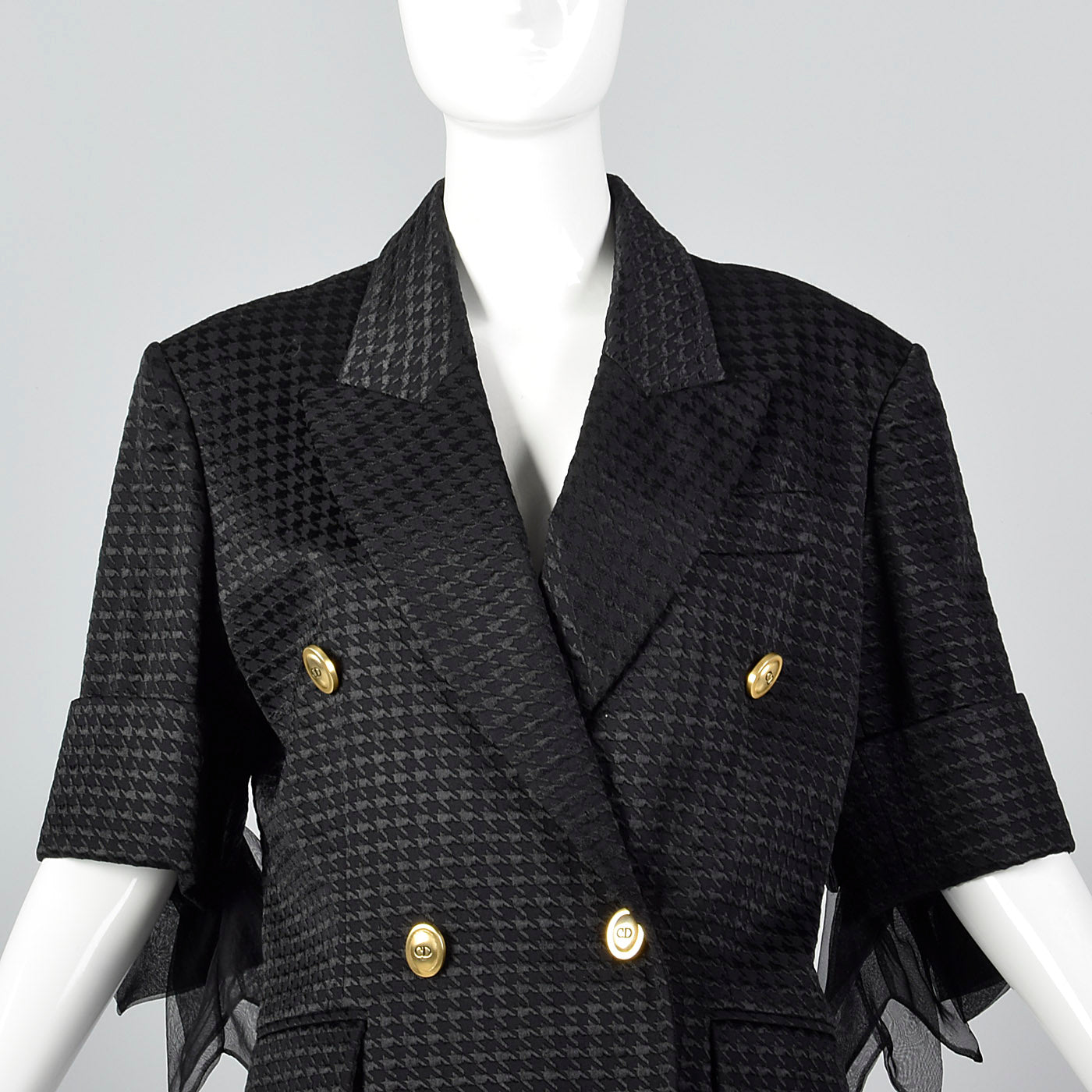 1980s Christian Dior Boutique Short Sleeve Black Jacket
