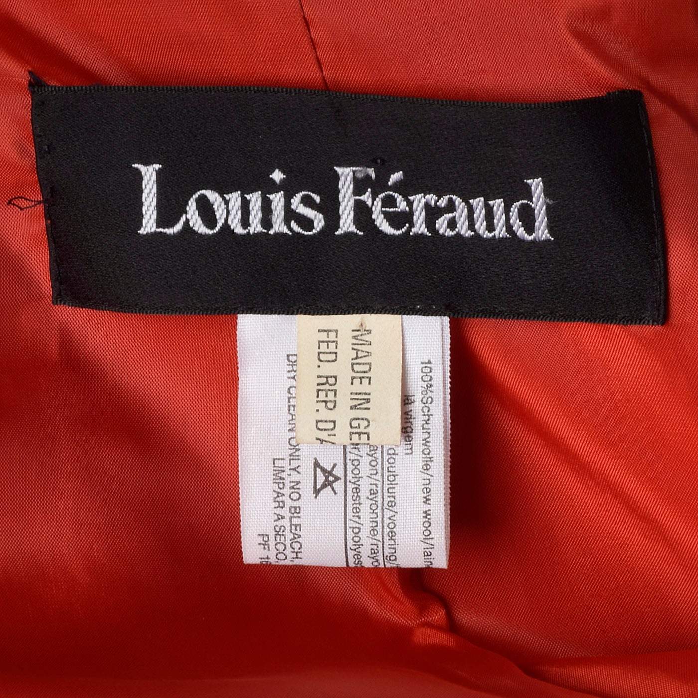 1980s Louis Feraud Red Skirt Suit in Wool Crepe