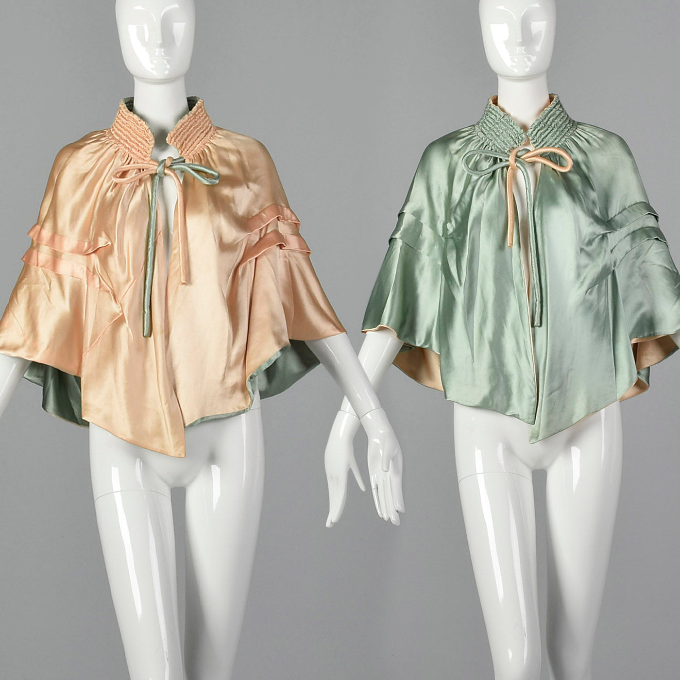 1930s Reversible Silk Satin Capelet