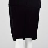 1980s Ingrid Luhn Black Velvet Skirt Suit with Gold Shoulders