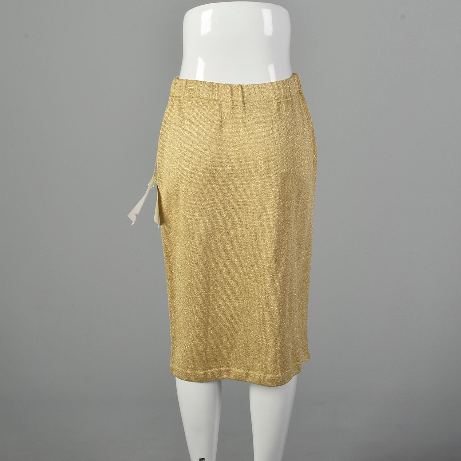 Medium St John Collection 1990s Gold Knit Skirt