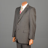 1970s Mens Three Piece Suit in Brown Pinstripe