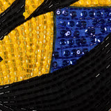 1990s Michael Novarese Abstract Beaded Formal Dress