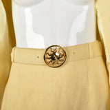 1990s Moschino Cheap & Chic Yellow Linen Skirt Suit