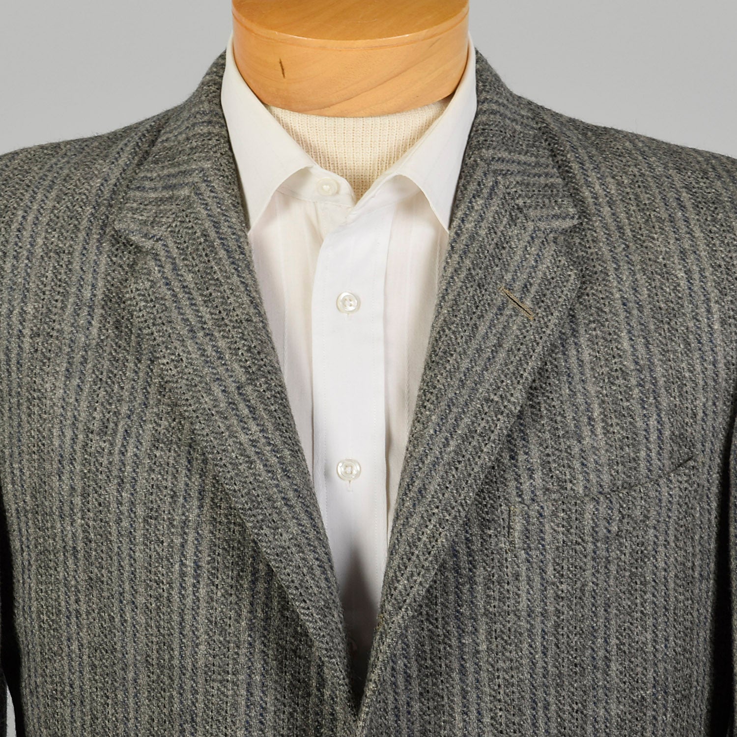 1950s Mens Wool Tweed Jacket Gray Stripe