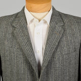 1950s Mens Wool Tweed Jacket Gray Stripe