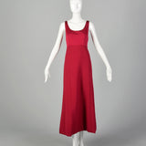 Small 1960s Catherine Scott Winter Formal Red Evening Gown Ensemble Designer Formal High End Silk Lined Hand Finished Set