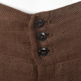 1990s Brown Linen Skirt with Button Front