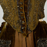 XXS 1800s Bodice Beaded Victorian Skirt Long Sleeve As Is
