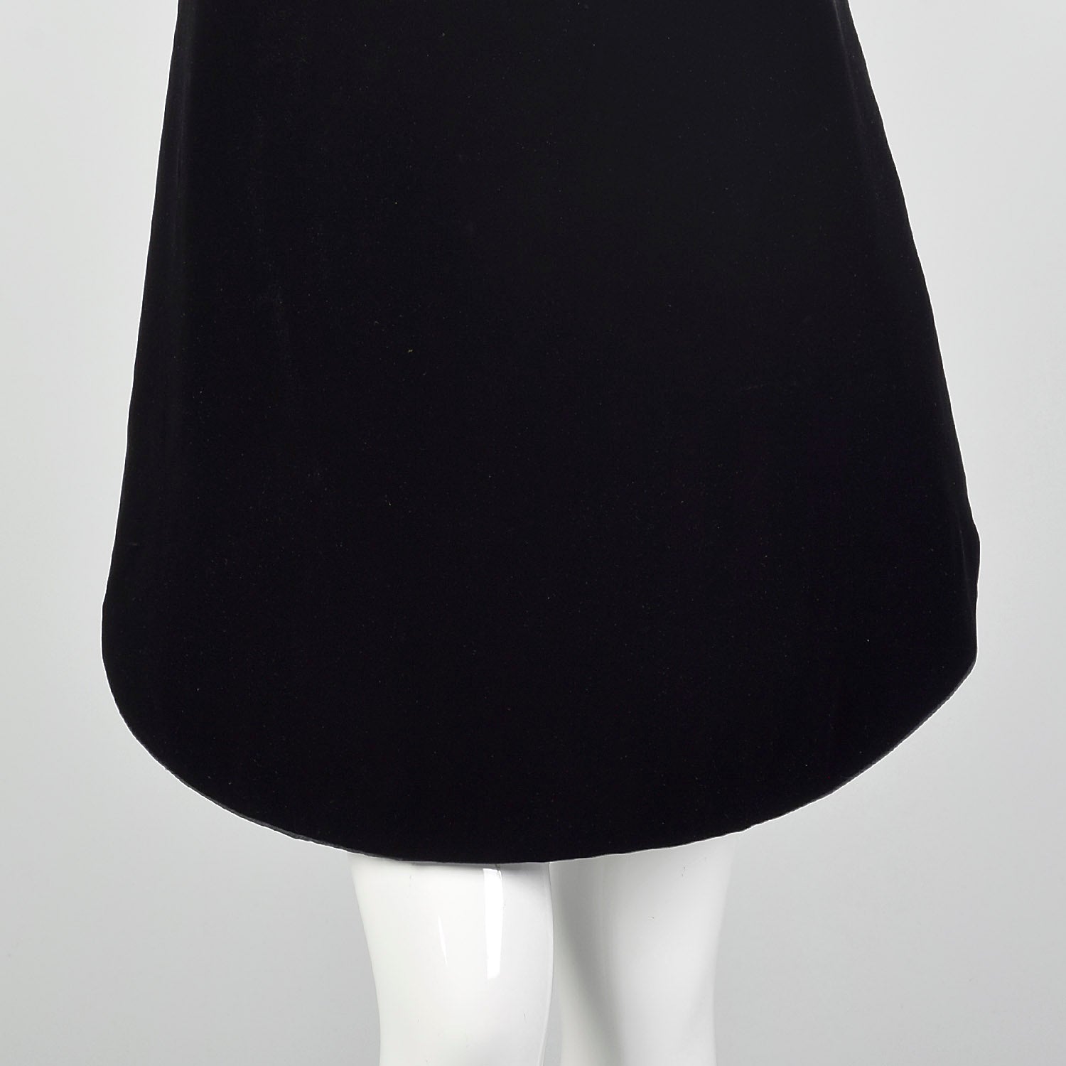 1960s Space Age Mod Black Velvet Mini Dress Attributed to Pierre Cardin