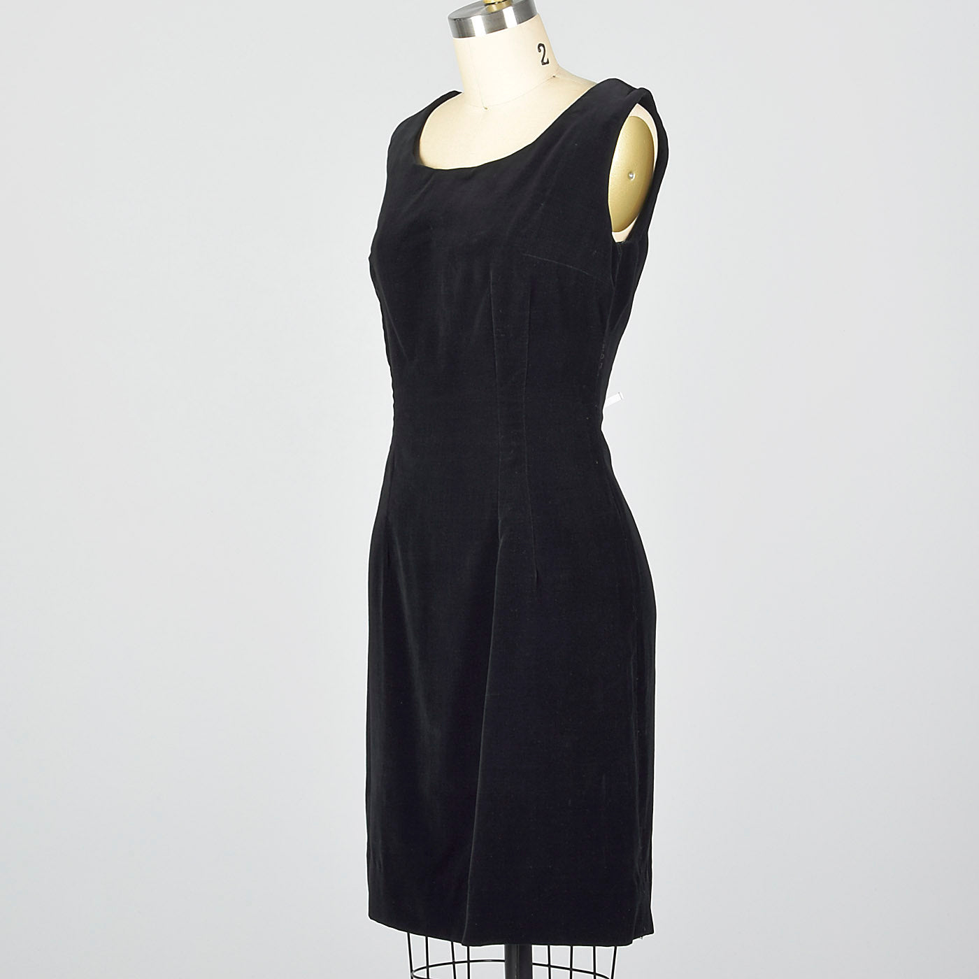 1950s Black Velvet Jumper Dress