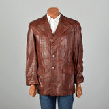 Medium 1970s Men's Burgundy Leather Jacket
