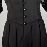 1980s Belleville  Sassoon Off Shoulder Black Cocktail Dress