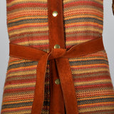 1960s Pierre Cardin Bohemian Separates Leather Skirt & Cardigan Sweater