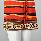 1970s Goldworm Red Abstract Print Dress