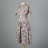 1950s Floral Print Dress with Drop Waist