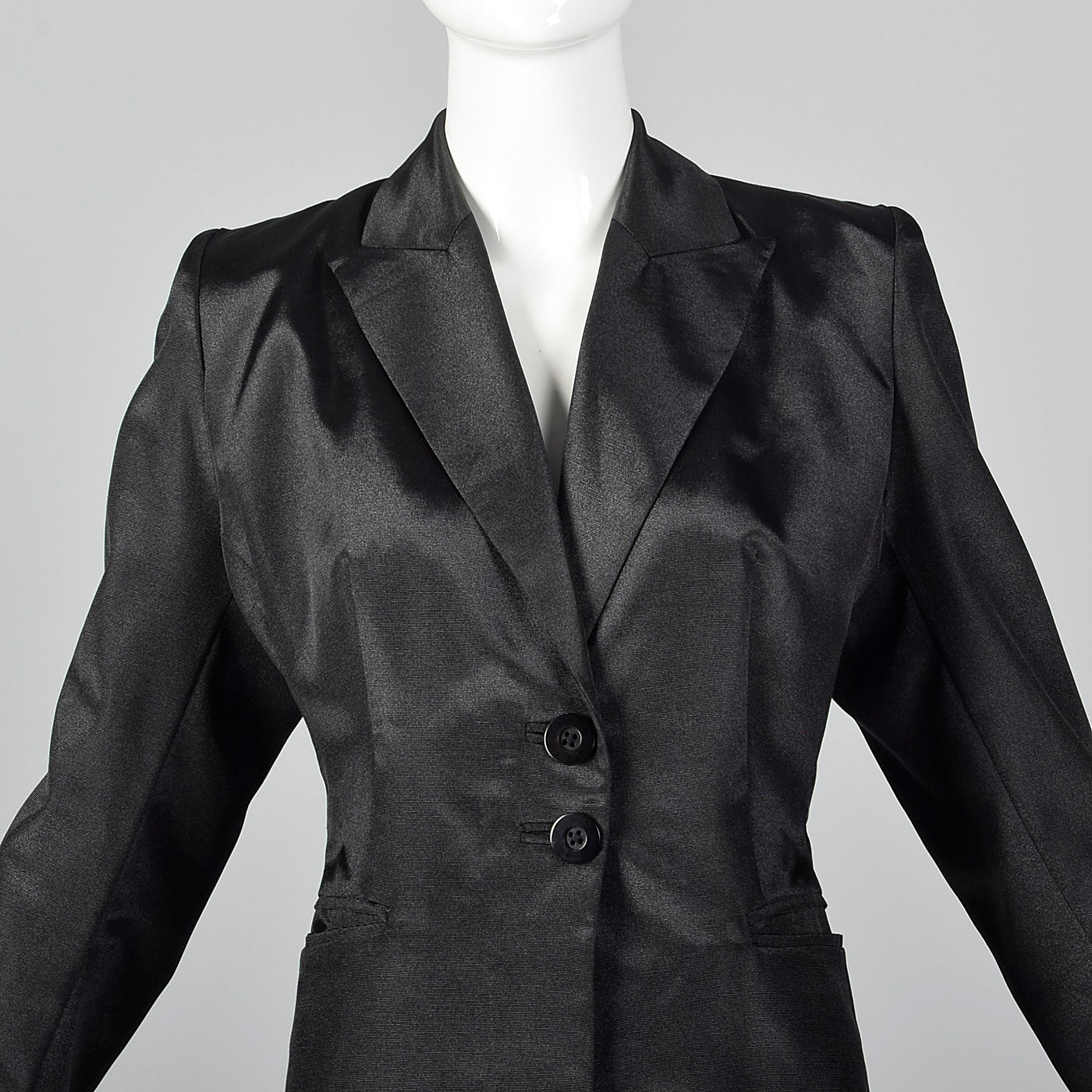 2000s Black Coat with Petal Hem