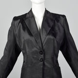 2000s Black Coat with Petal Hem