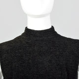 1970s Black Chenille Dress