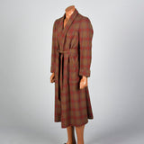 1950s Mens Pendleton Red Plaid Wool Robe