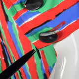 1980s Yves Saint Laurent Colorful Stripe Print Dress