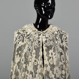 1910s Belle Epoque Antique Guipure Lace Cape