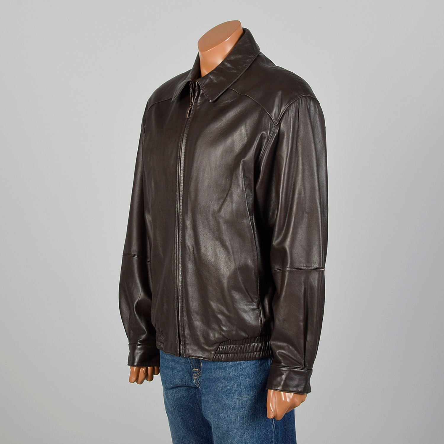 Large Robert Comstock Brown Leather Jacket