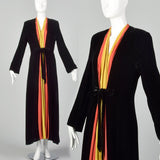 1940s Velvet Color Block Dressing Gown