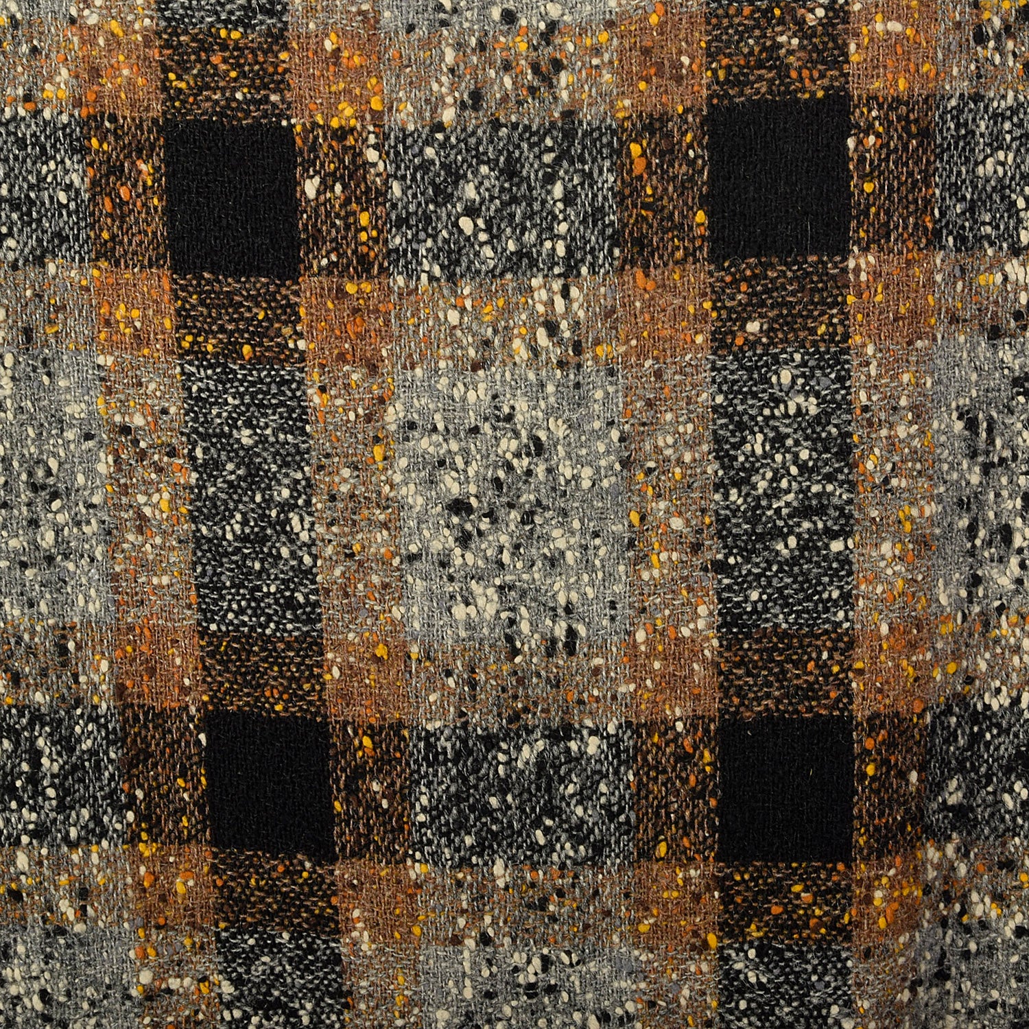 XL 1950s Coat Black Brown Flecked Tweed Overcoat Plaid Winter Wool Plush Lined Outerwear
