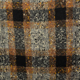 XL 1950s Coat Black Brown Flecked Tweed Overcoat Plaid Winter Wool Plush Lined Outerwear