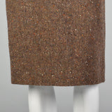 Medium Valentino Boutique 1980s Brown Tweed Skirt