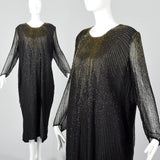 1980s Black Beaded Dress