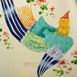 1970s Hand Painted Maxi Dress and Matching Shawl