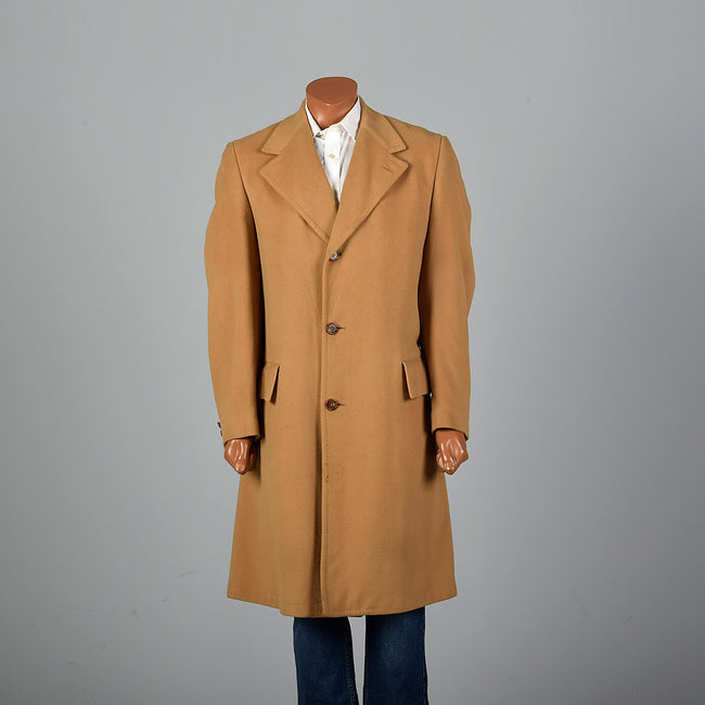 1970s Mens Dhalishan Cashmere Tan Coat