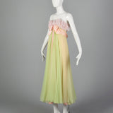 1960s Pastel Chiffon Evening Gown