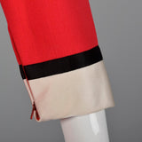 Iconic 1960s Geoffrey Beene Red Babydoll Tuxedo Mini Dress