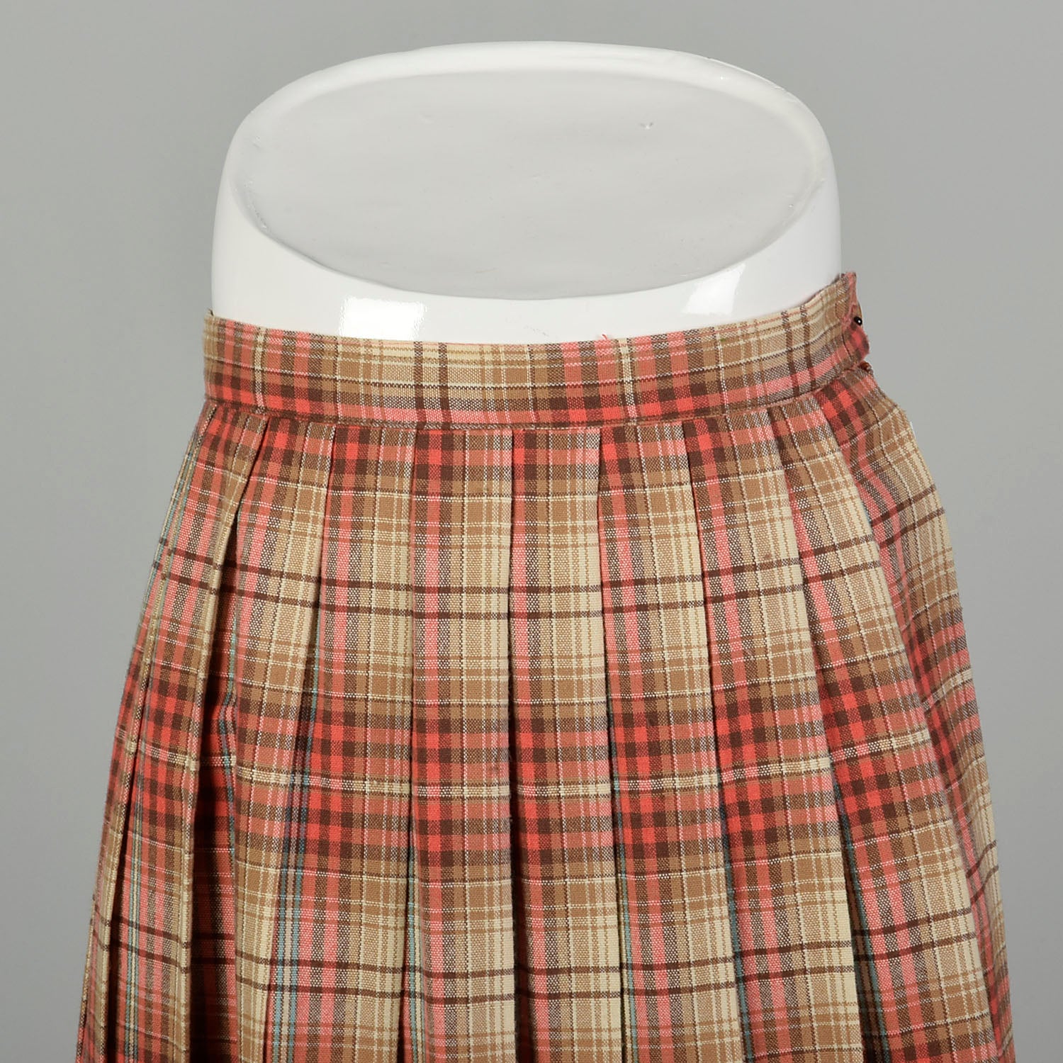 XS 1950s Skirt Plaid Pleated Autumn School Girl Uniform Light Academia