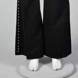 1970s Silver Studded Black Bell Bottoms