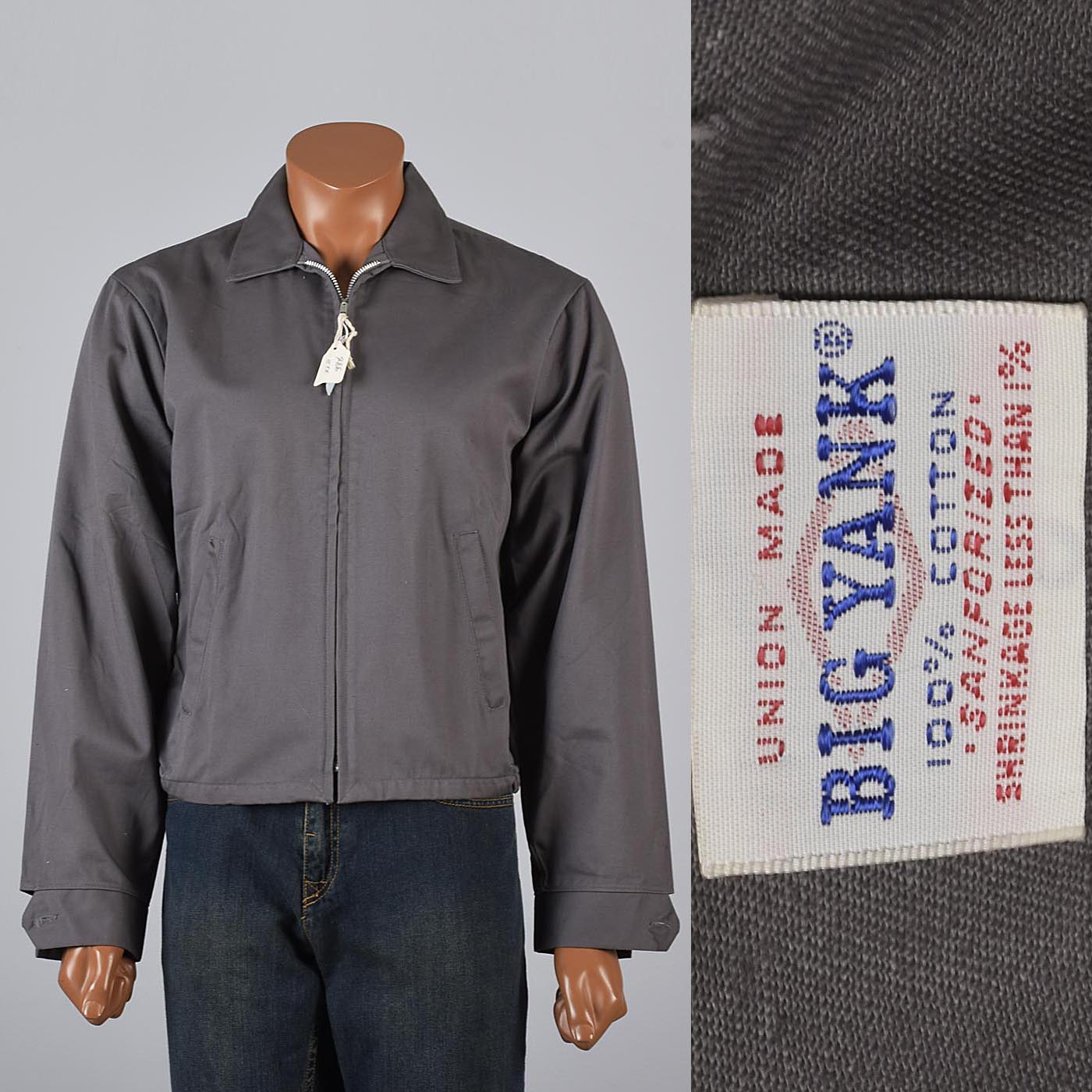 Deadstock 1950s Men's Big Yank Sanforized Blue Work Wear Zip Jacket
