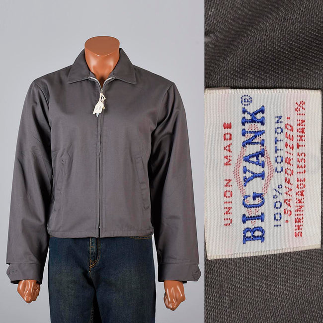 Deadstock 1950s Men's Big Yank Sanforized Blue Work Wear Zip Jacket