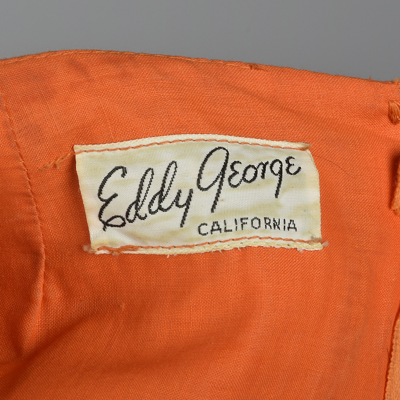 1960s Orange Shift Dress with Sunflower Applique