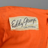 1960s Orange Shift Dress with Sunflower Applique