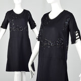 XS 1920s Black Beaded Dress