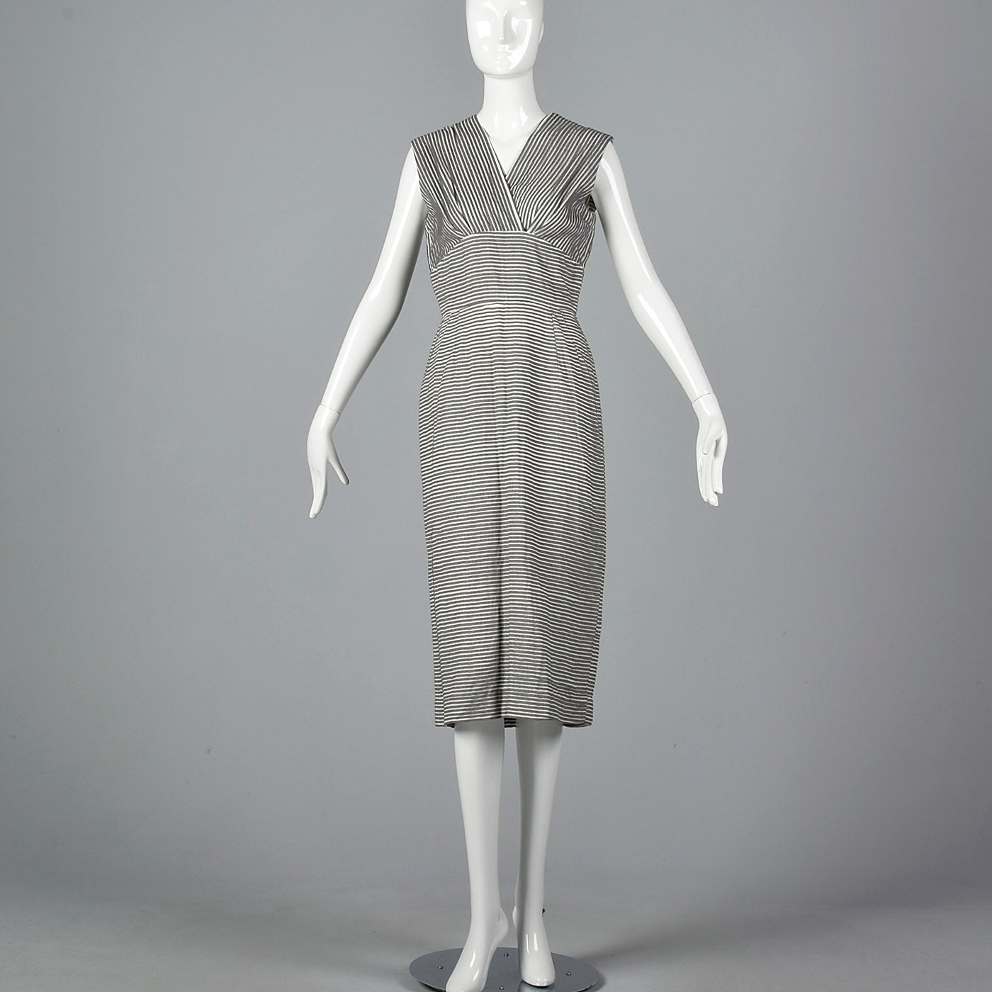 1960s Gray Textured Stripe Dress with Matching Jacket