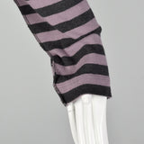 Small Sonia Rykiel 1990s Purple and Gray Striped Cardigan Sweater