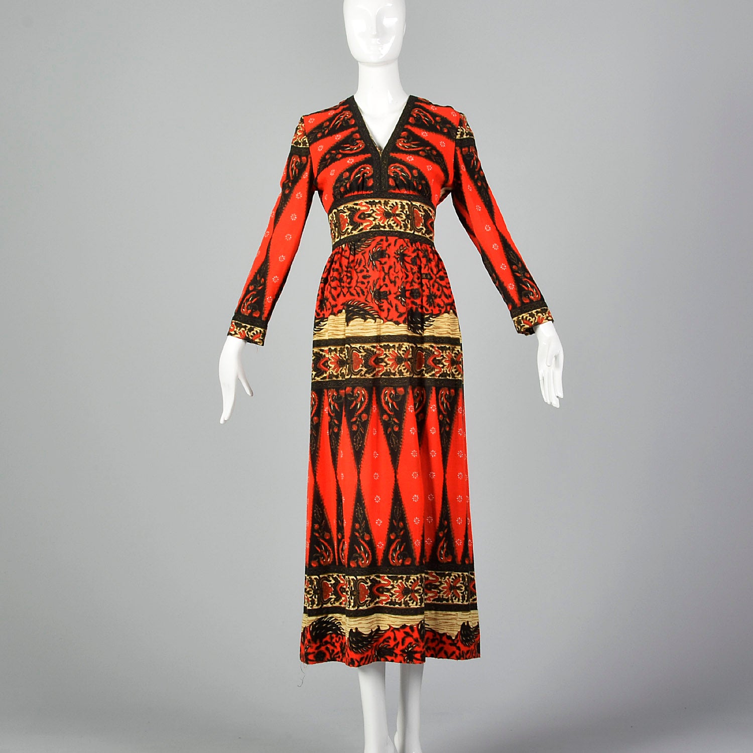 1970s Suzy Perette by Victor Costa Bohemian Dress