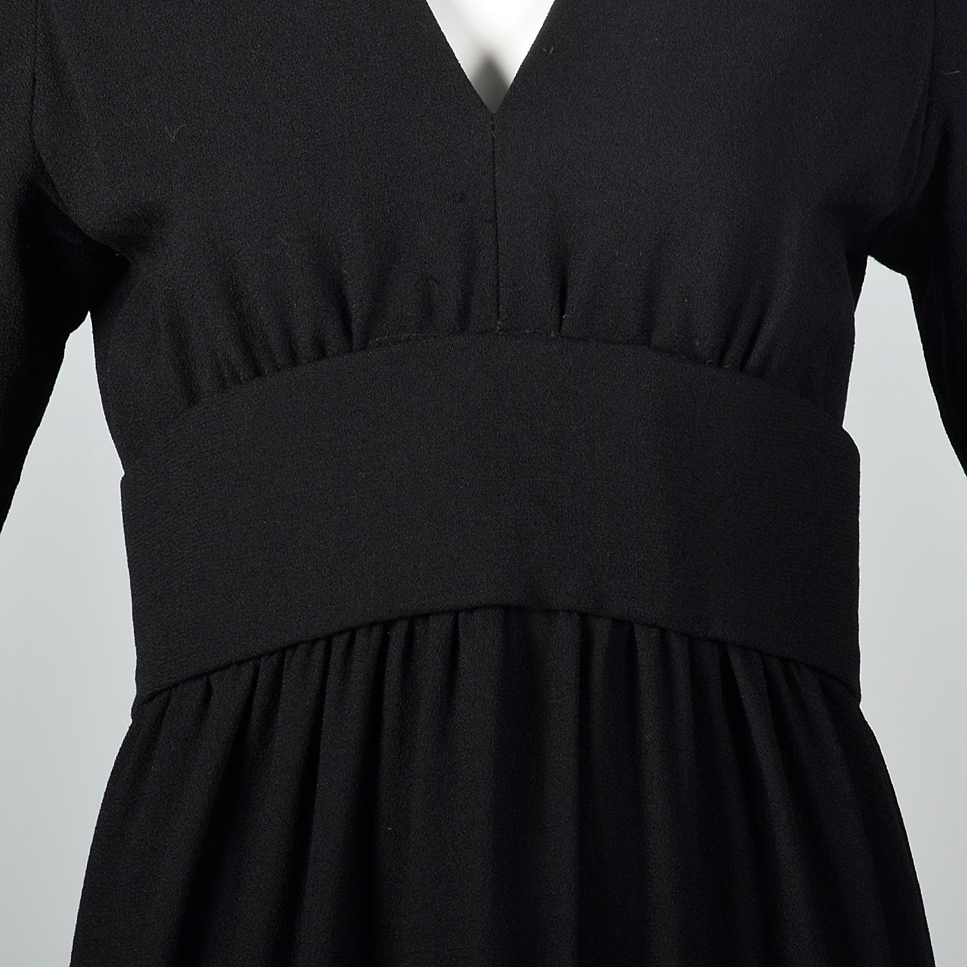 1970s Norman Norell Long Sleeve Little Black Dress in Winter Weight Wool, Gustave Tassell