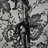 1960s Deadstock Black Floral Lace Top