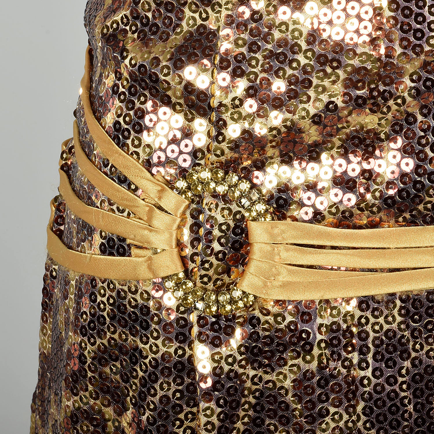Medium 2000s Strapless Sequin Gown Leopard Evening Dress Goddess Formal Puddle Train