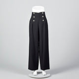 Black Wide Leg Sailor Style Pants